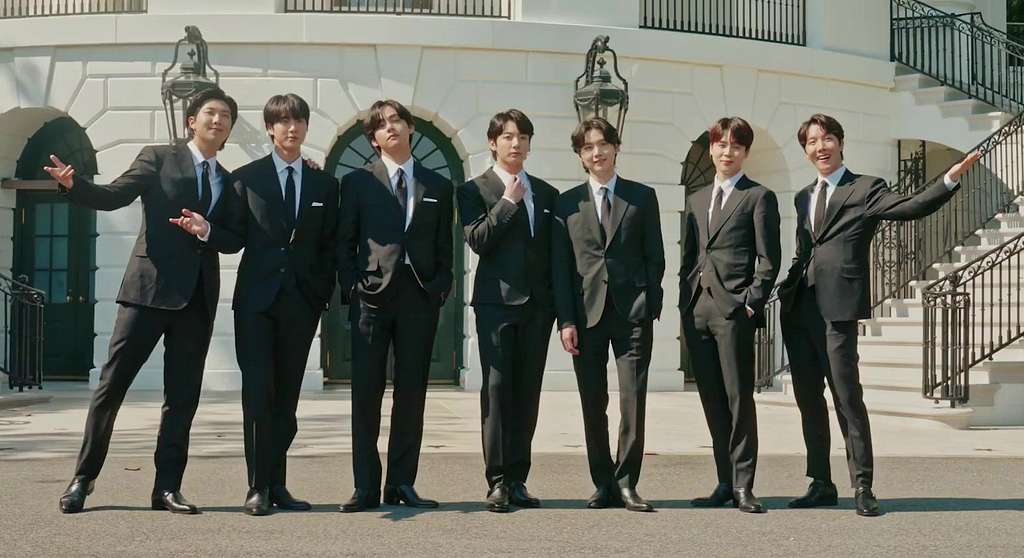 BTS at the White House on May 31, representing their global cultural influence BTS at the White House on May 31, representing their global cultural influence